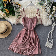 Load image into Gallery viewer, YuooMuoo Elegant Vintage Gothic Spaghetti Strap Dress 2019 Early Fall Basic Women Short Party Dresses Slim High Waist Mini Dress