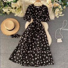 Load image into Gallery viewer, YuooMuoo Romantic Heart Print Summer Dress Women 2020 V Neck Elegant High Waist Long Bandage Dress Ladies Fashion Party Dresses