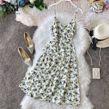 Load image into Gallery viewer, YuooMuoo Summer Women Dress V Neck Backless Bohemian Floral Beach Dress Sundress Red Spaghetti Strap Vacation Boho Dress Tunic