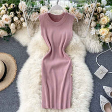 Load image into Gallery viewer, YuooMuoo Elegant Buttons Design Women Bodycon Dress Fashion O-neck Short Office Pencil Dress Ladies Single-breasted Knit Dresses