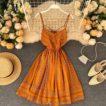 Load image into Gallery viewer, YuooMuoo Women Boho Print Dress Summer V-neck Backless Bandage Beach Chiffon Dress Women Fashion A-line Holiday Dress Sundress