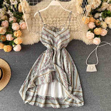 Load image into Gallery viewer, YuooMuoo Women Boho Print Dress Summer V-neck Backless Bandage Beach Chiffon Dress Women Fashion A-line Holiday Dress Sundress