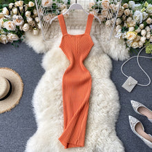 Load image into Gallery viewer, YuooMuoo New Fashion Summer Women Orange Bodycon Bandage Dress Vestidos Sexy Stretch Knit Sheath Backless Short Tank Club Dress